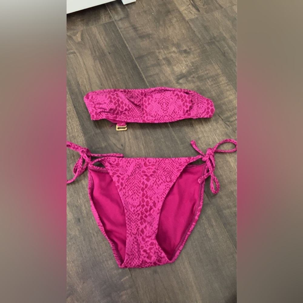 Two piece snake print bikini set